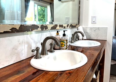 Master bathroom with two sinks